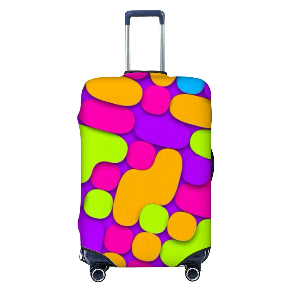 Unisex non-elastic luggage cover with graffiti print and zipper opening, stretchable protective cover with non-slip inner fastening Kalsten