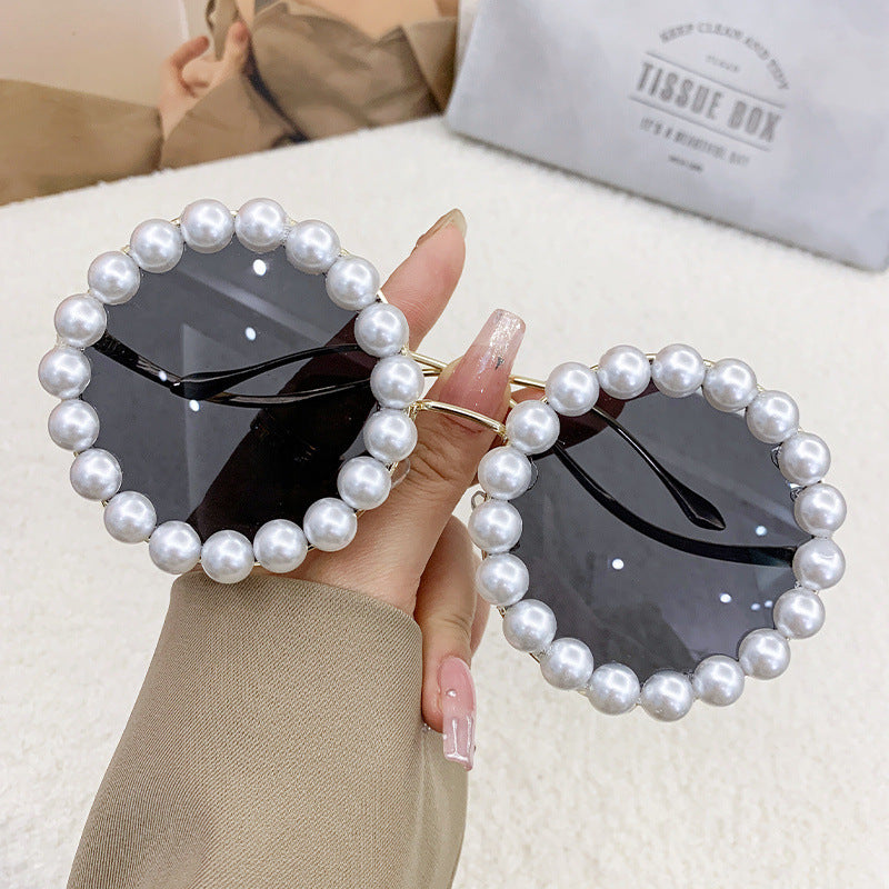 Women's designer sunglasses with pearl-embellished frame Kalsten