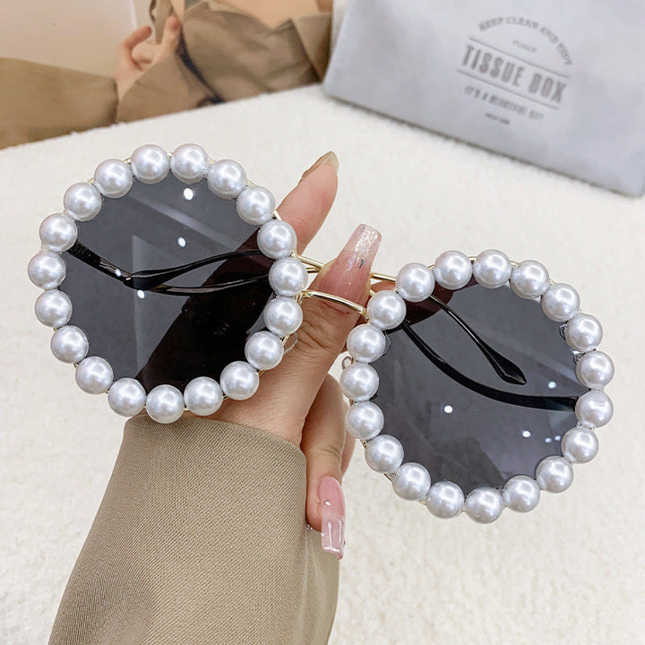 Women's designer sunglasses with pearl-embellished frame Kalsten