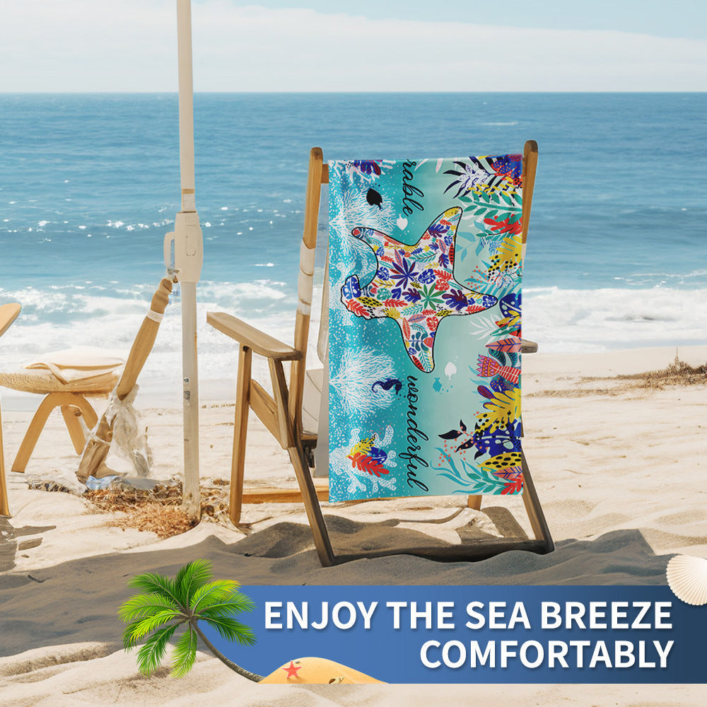 Ladies beach towel with maritime stripe pattern Kalsten