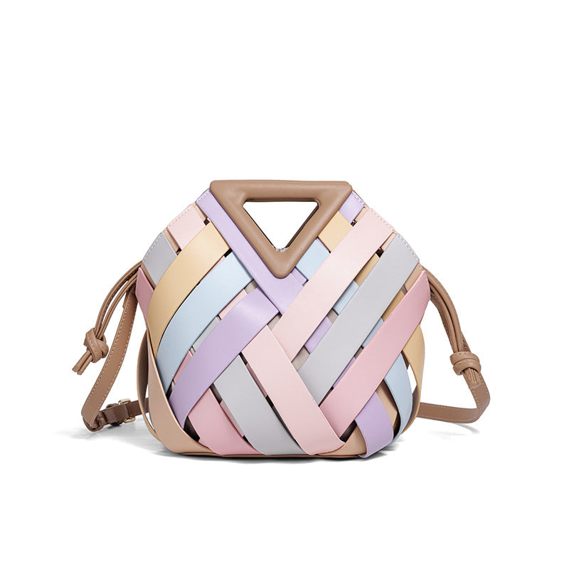 Handcrafted Woven Leather Shoulder Bag Acalora