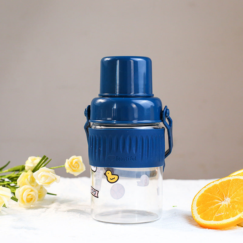 Ladies trendy glass drinking bottle with practical silicone protection Kalsten