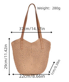 Hand-crocheted shoulder bag with reinforced straps Kalsten