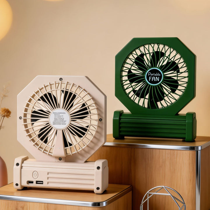 Ladies portable table fan with flexible tilt mechanism and USB connection Kalsten