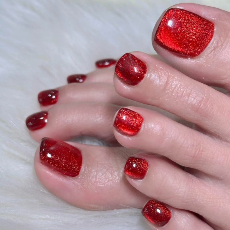 Glittery Pedicure Press-On Nails Kalsten