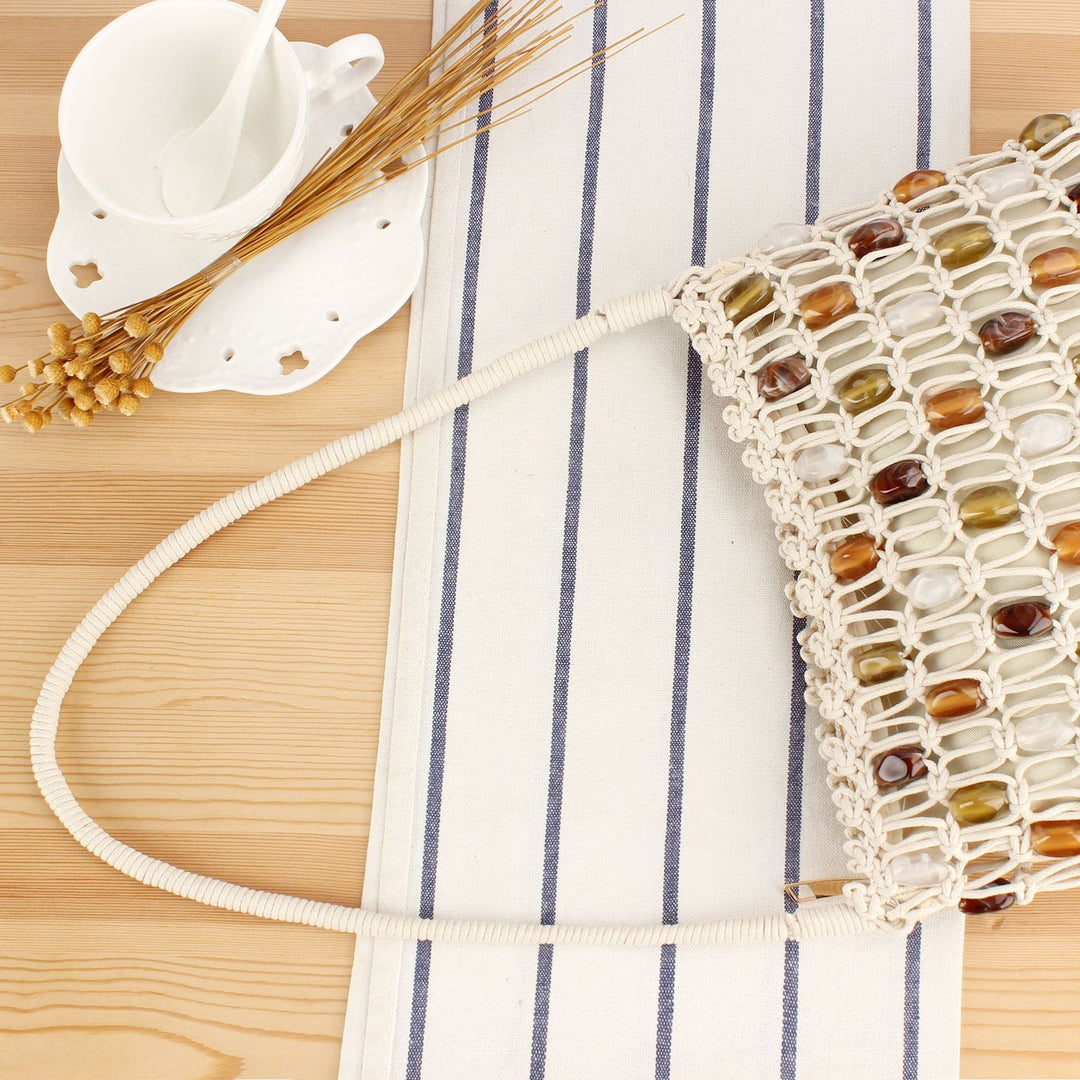 Handbag with Colorful Bead Pattern Kalsten