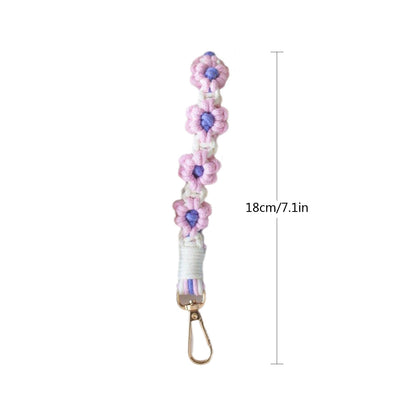 Macrame Keychain Holder with Floral Design Acalora