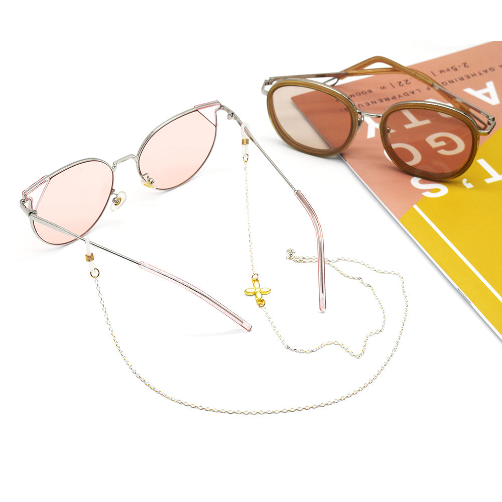 Elegant Floral-Design Eyewear Chain Kalsten