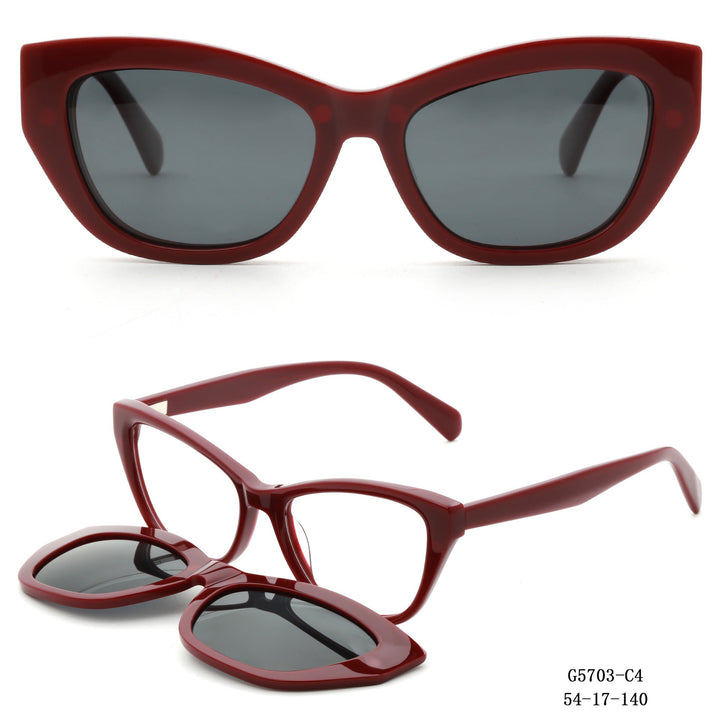 Women's Artfully Designed Cat-Eye Sunglasses with Removable Lenses Kalsten