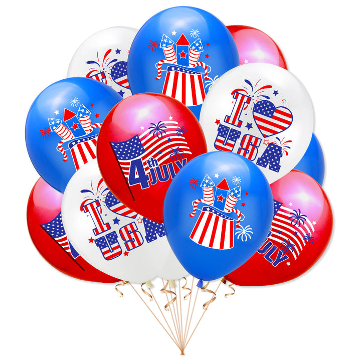 Unisex nan patriotic latex party balloon with USA flag motif and premium print Kalsten