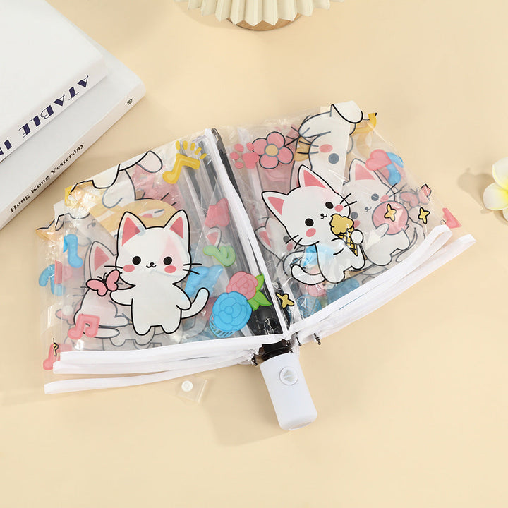 Women's transparent zipper pouch with cute cat designs Kalsten