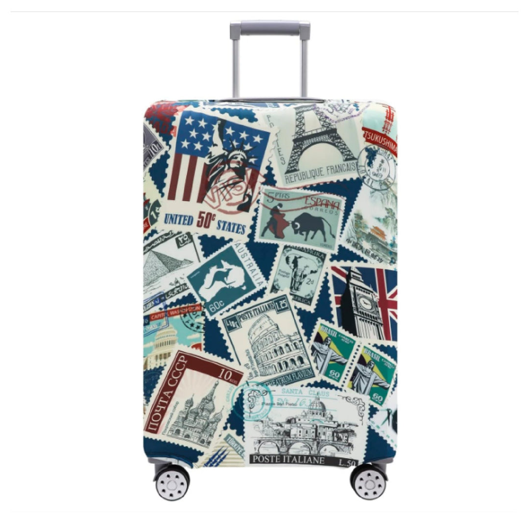 Unisex non-elastic suitcase cover with mandala motif, stretch protective cover for telescopic handle and wheels Kalsten