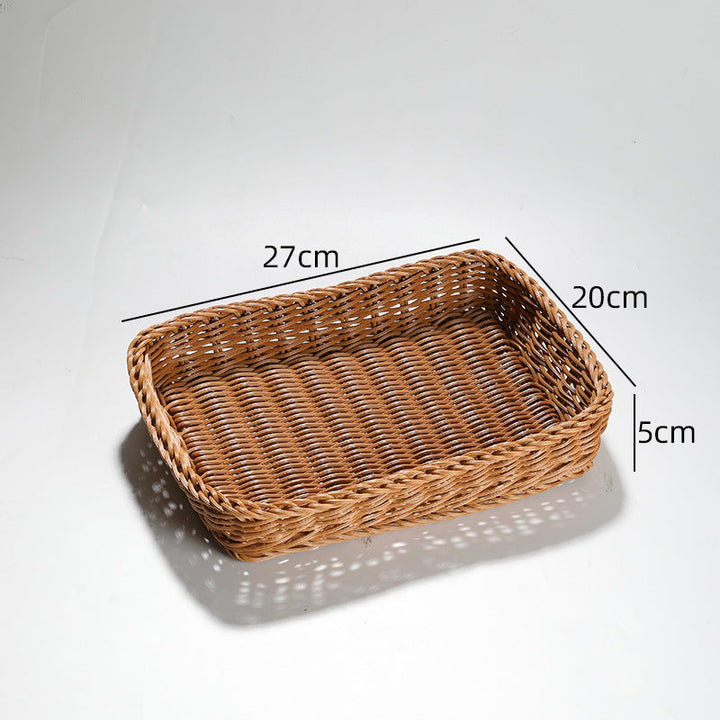 Handcrafted Round Wicker Serving Bowl Kalsten