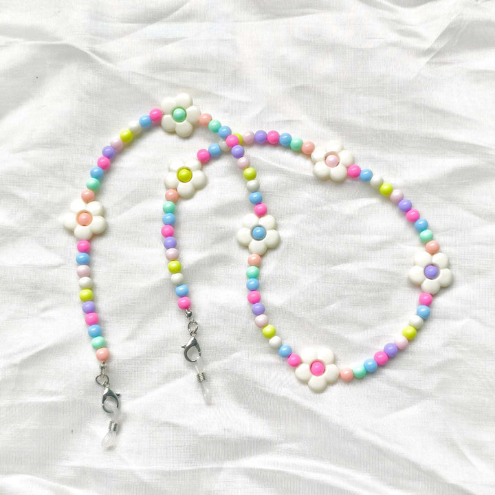 Playful glasses holder chain with floral patterns Kalsten