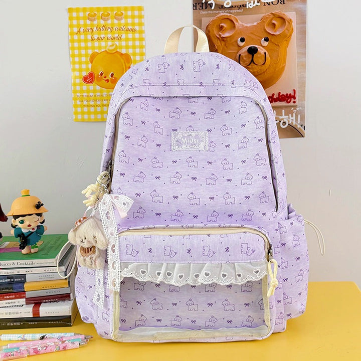 Cute Character-Themed Transparent School Backpack