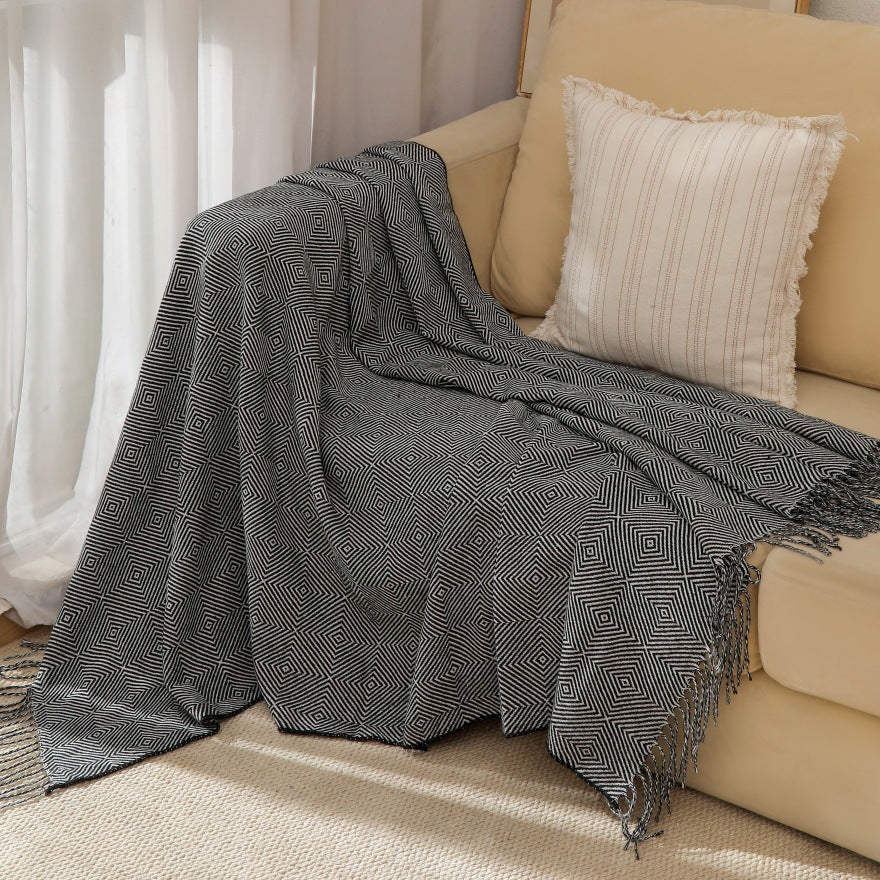 Unisex Cozy Geometric Throw Blanket