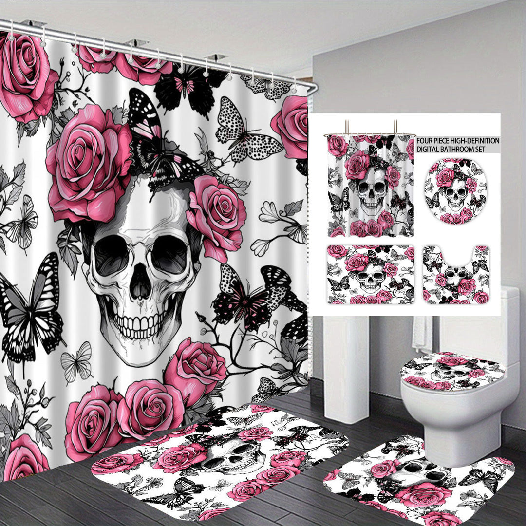 Artistic Skull Themed Bathroom Set Kalsten