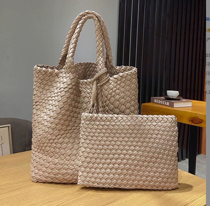 Elegant Braided Handbag with Removable Clutch Kalsten