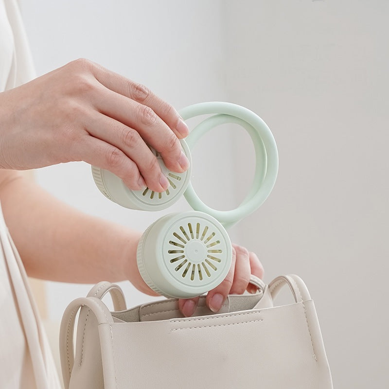 Cooling hands-free dual-head rechargeable neck fan with flexible gooseneck and adjustable airflow Kalsten