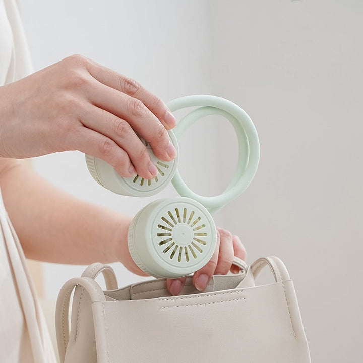 Cooling hands-free dual-head rechargeable neck fan with flexible gooseneck and adjustable airflow Kalsten