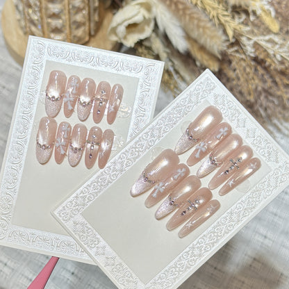 Artistic Stiletto Press-On Nail Set with Charming Patterns Acalora