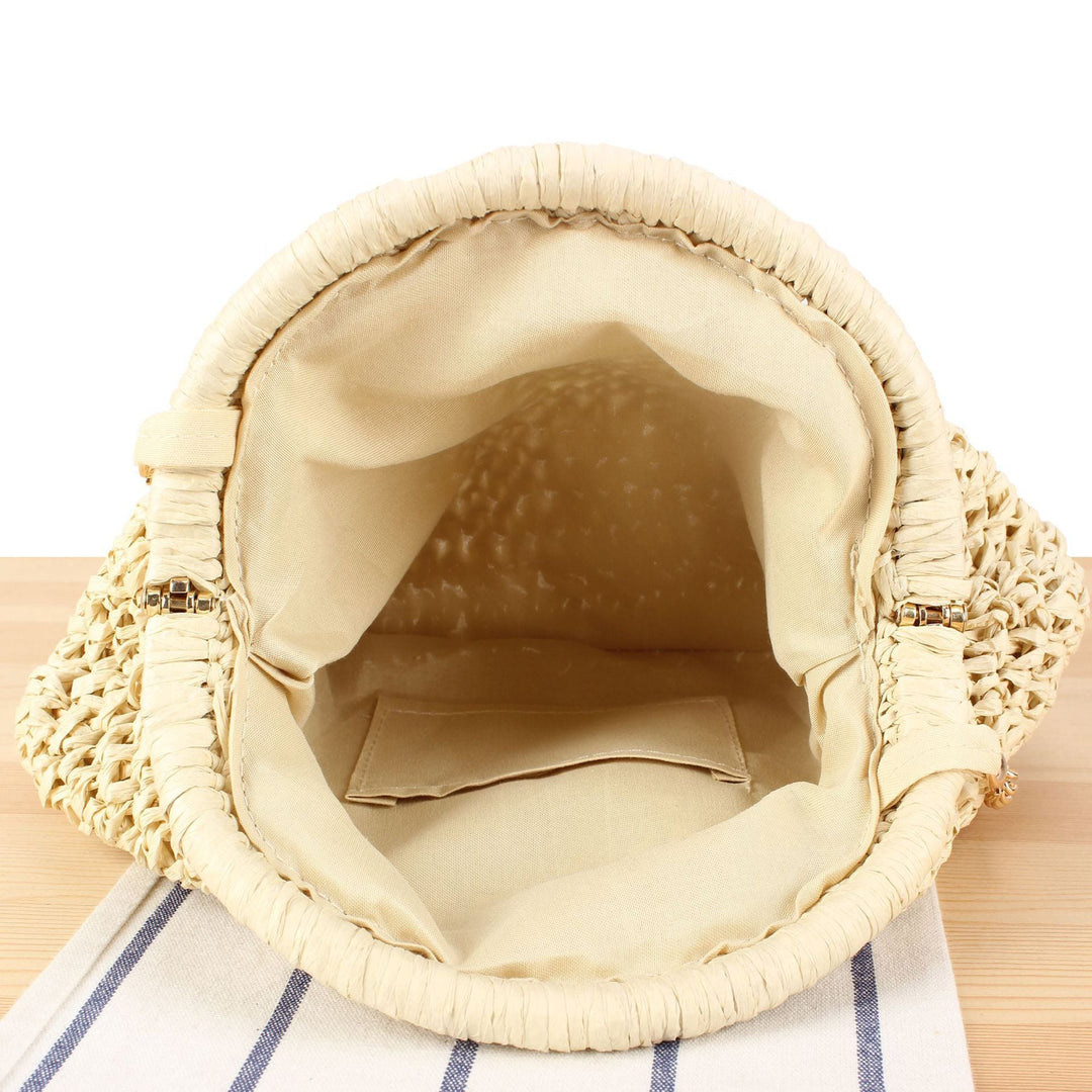 Handbag Made of High-Quality Natural Material with Silver Chain Strap Kalsten