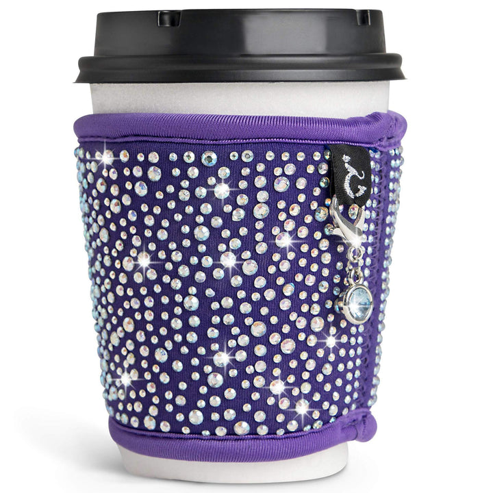 Ladies coffee cup cover with glitter stones Kalsten