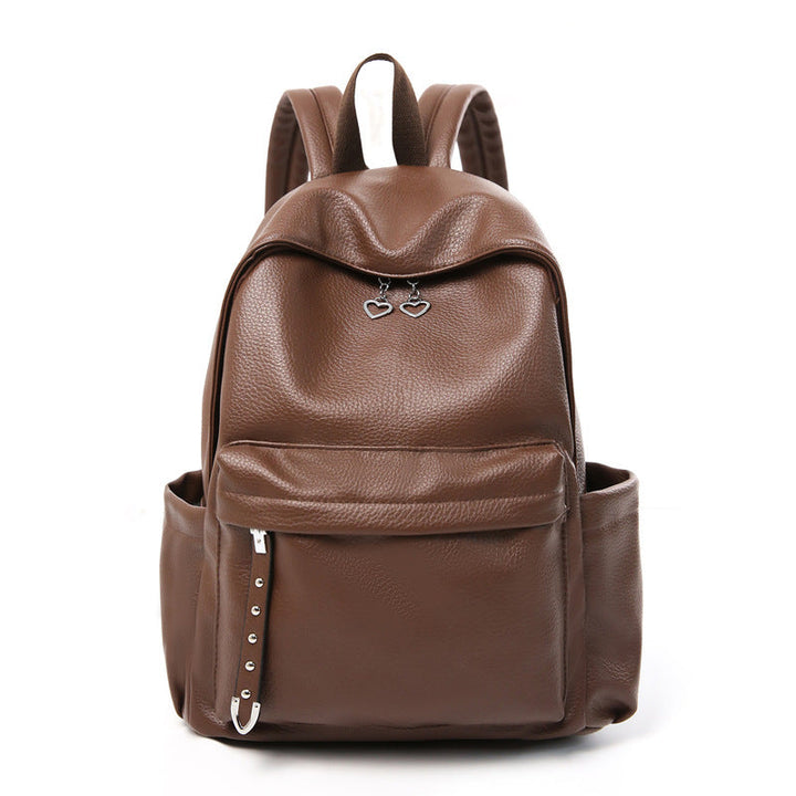 Contemporary Textured Leather School Backpack Kalsten