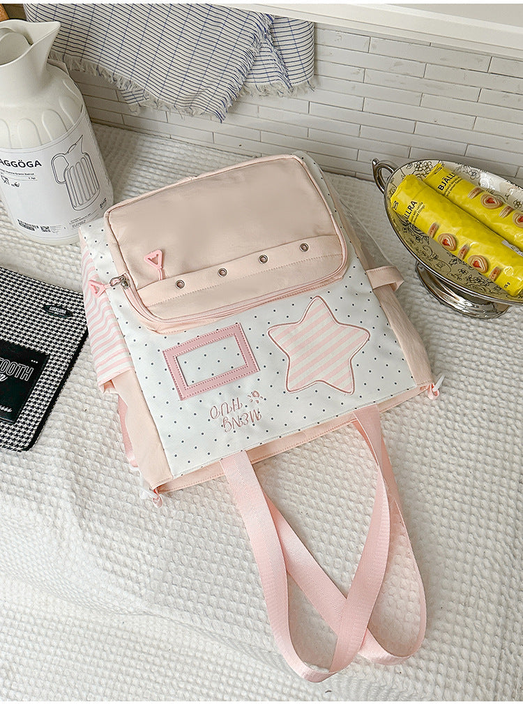 Functional Star-Embellished School Backpack