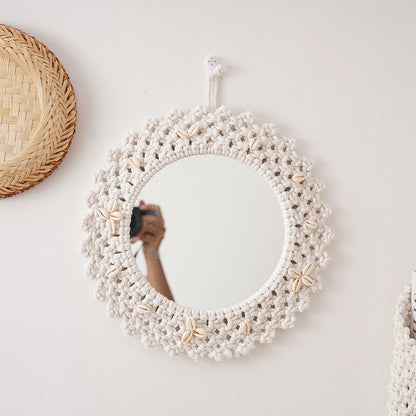 Decorative Macrame Star-Shaped Wall Mirror Acalora