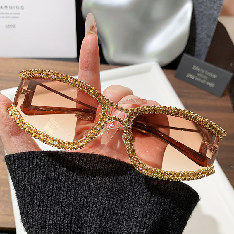 Women Cat-Eye Sunglasses with Sparkling Crystal Frame Kalsten