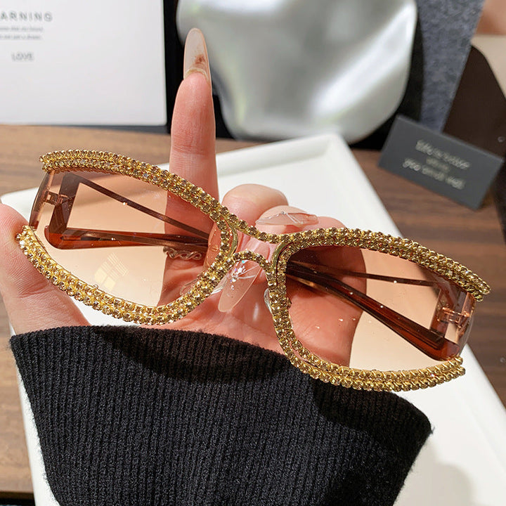 Women Cat-Eye Sunglasses with Sparkling Crystal Frame Kalsten
