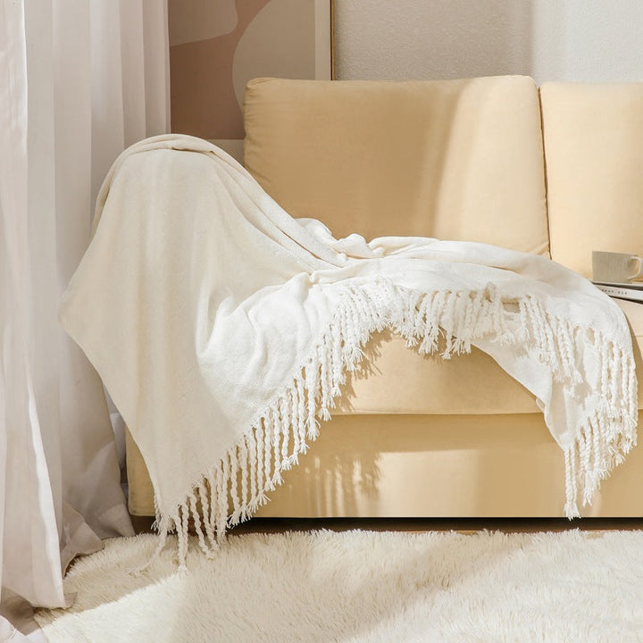 Ladies elegant and stylish couch blanket with fringes Kalsten