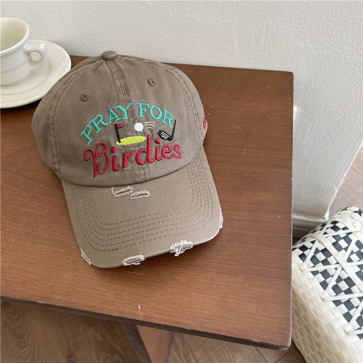 Women's Casual Distressed Embroidered Baseball Cap Kalsten