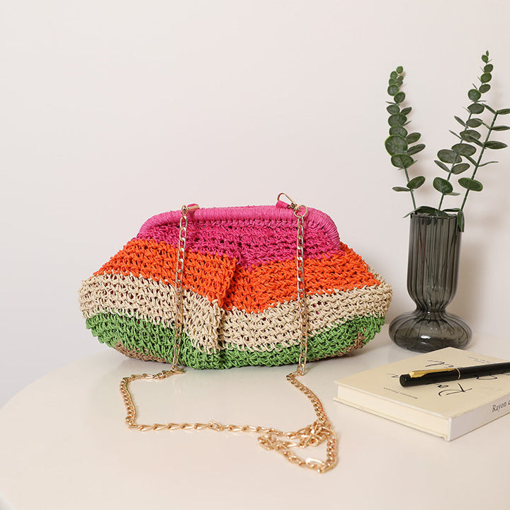 Handmade basket bag with trendy gradient Kalsten