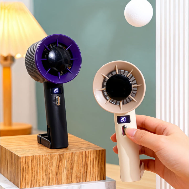 Women's portable handheld fan with LED display and USB connection Kalsten