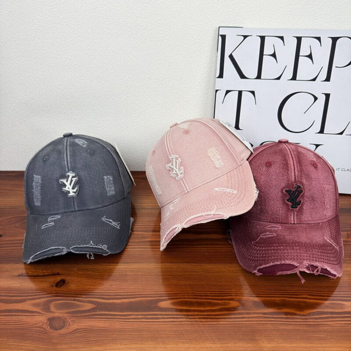 Men's Distressed Denim Adjustable Baseball Cap Kalsten