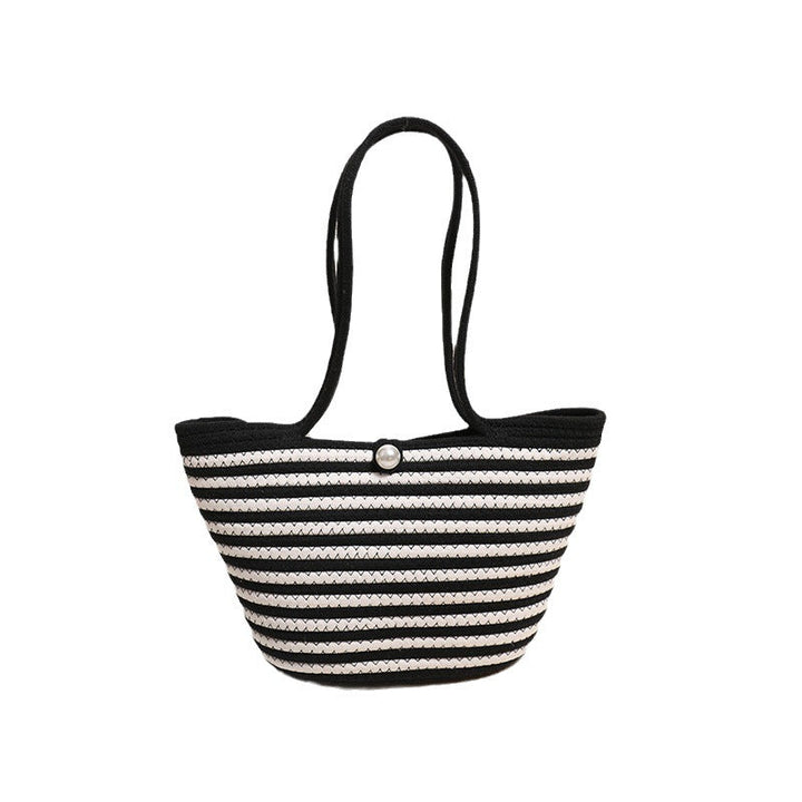Trendy Basket Bag with Stylish Striped Pattern Kalsten