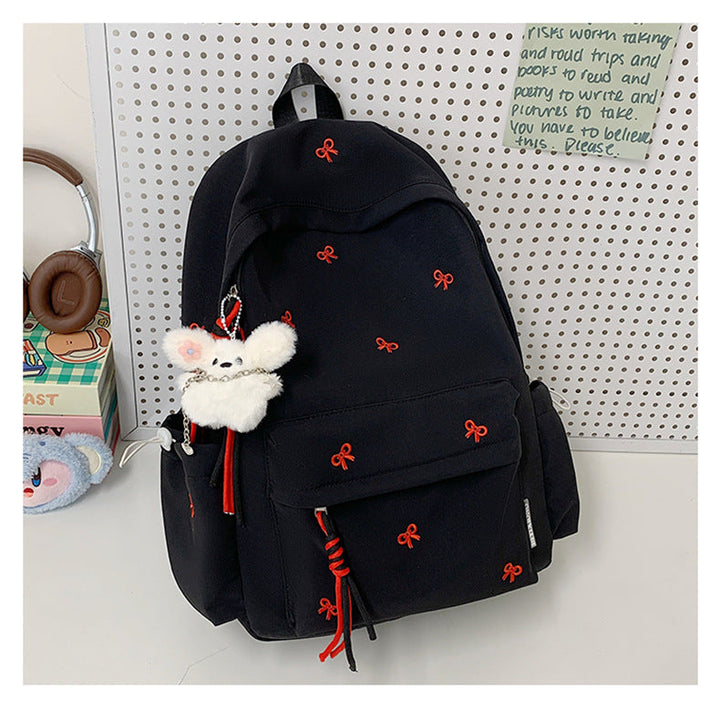 Charming Embroidered School Backpack