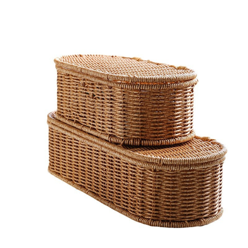 Unisex Oval Storage Basket with Handwoven Structure Kalsten