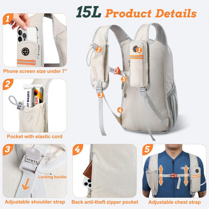 Functional leisure backpack with integrated phone pocket Kalsten