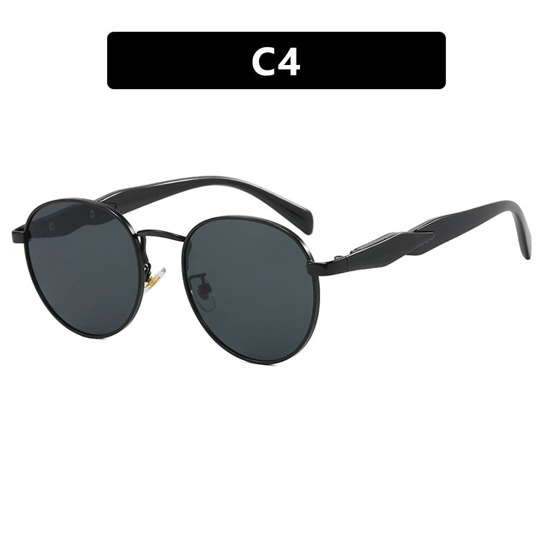 Women's round sunglasses with elegant golden frame and UV protection Kalsten