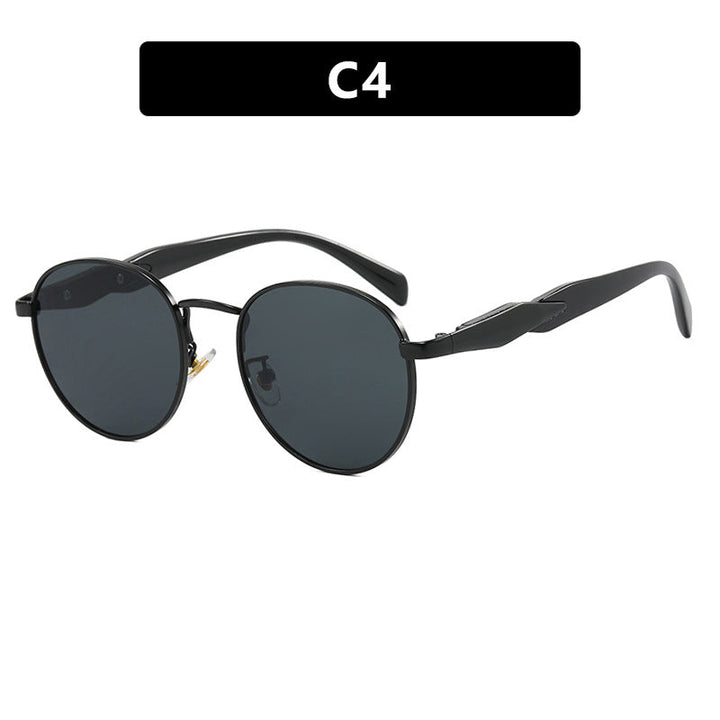 Women's round sunglasses with elegant golden frame and UV protection Kalsten