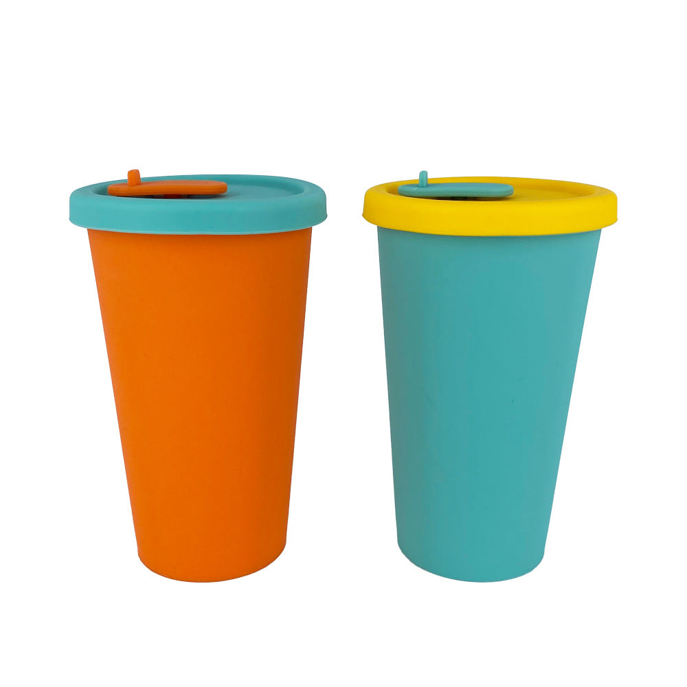 Women Silicone Drink Cup with Lid and Straw Kalsten