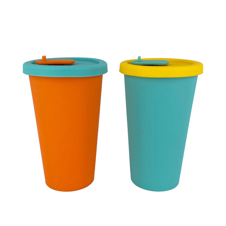 Women Silicone Drink Cup with Lid and Straw Kalsten