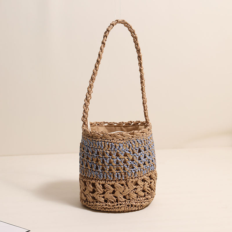Trendy Handmade Basket Bag with Practical Drawstring Closure Kalsten