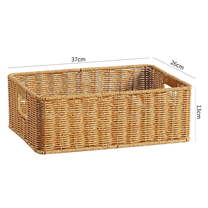 Handcrafted Large Rectangular Wicker Storage Basket Kalsten