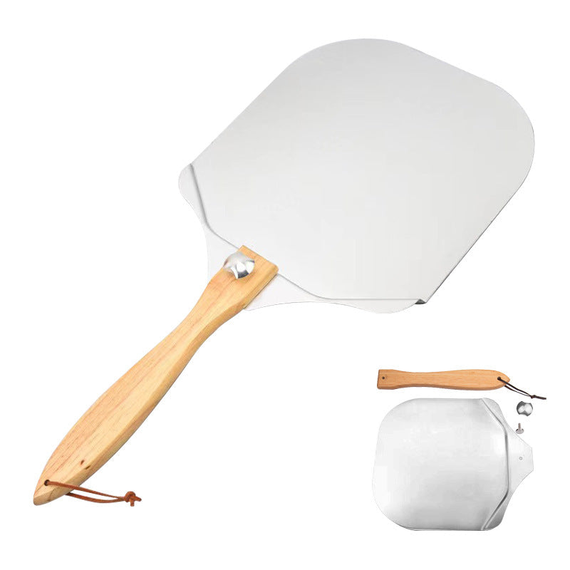 extra-large thin professional aluminum pizza peel with ergonomic wooden handle Kalsten