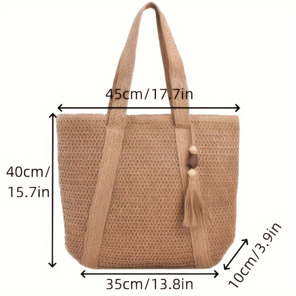 Elegant and Versatile Beach Bag with Leather Handles Kalsten