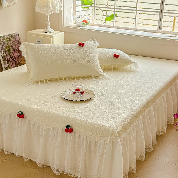 Women's bedspread with playful ruffle design and elegant texture Kalsten